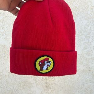 Red Kids Cuffed Beanie with Playful Patch